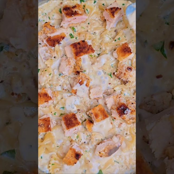 Pâtes au poulet façon César