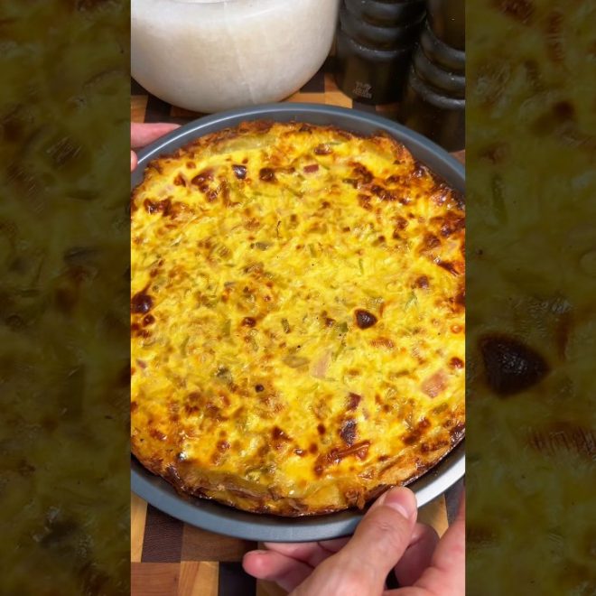 Quiche sans pâte aux poireaux (fond de pommes de terre)