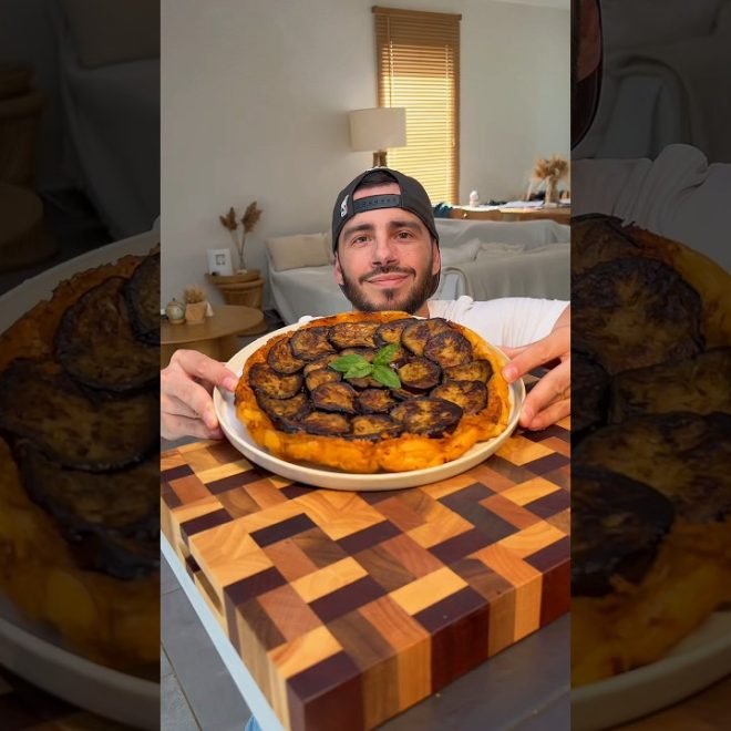 Tarte tatin d’aubergines et feta