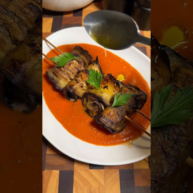 Brochettes d’aubergine façon kefta
